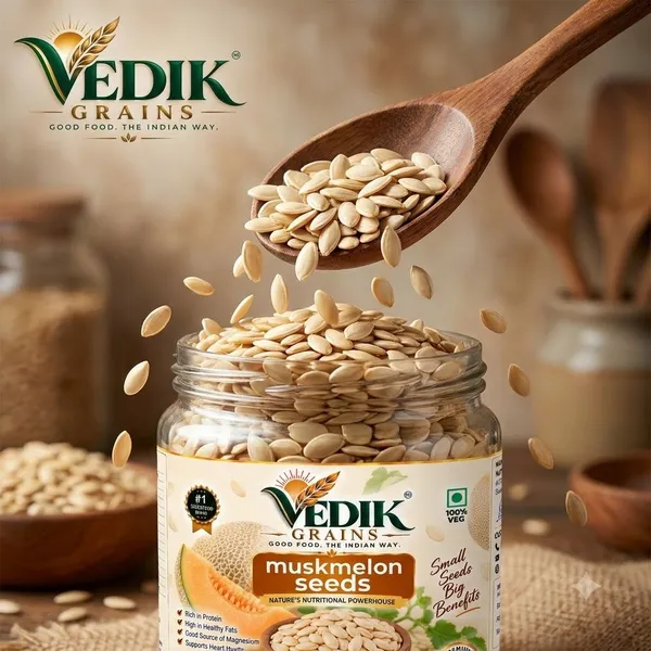 Vedik_Grains_Muskmelon_Seeds_200_g_-_Edible_Seed_Kernels_for_Snacks,_Desserts_&_Breakfast_Muskmelon_Seeds_(200_g)