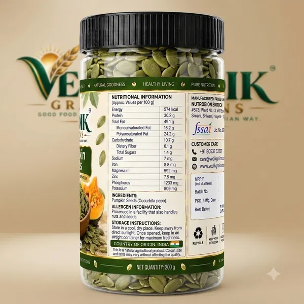 Vedik_Grains_Pumpkin_Seeds_200_g_-_Edible_Seed_Kernels_for_Snacking,_Salads_&_Baking_Mix_Pumpkin_Seeds_(200_g)