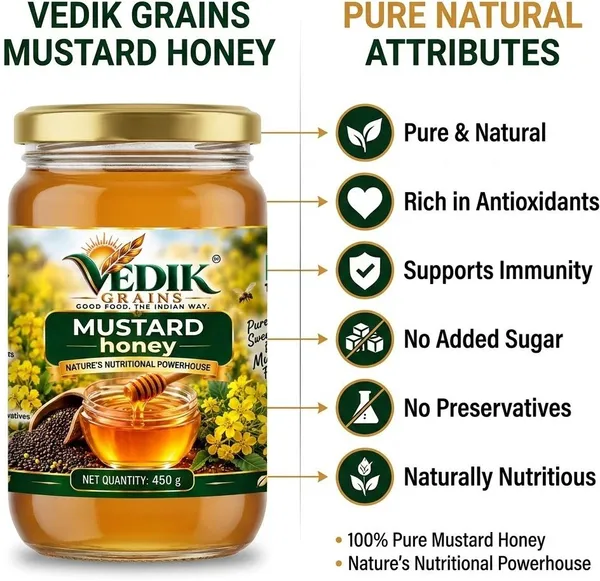 Vedik_Grains_Mustard_Honey_|_Pure_&_Natural_Honey_|_Filtered_Honey_(450_g)