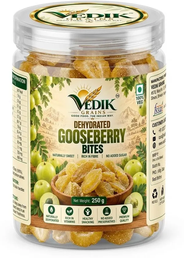Vedik_Grains_Dried_Gooseberry_Bites_-_Freeze_Dried_Fruits,_Tangy_Fruit_Snack,_Fruit_Mix_Gooseberry_(1_x_250_g)
