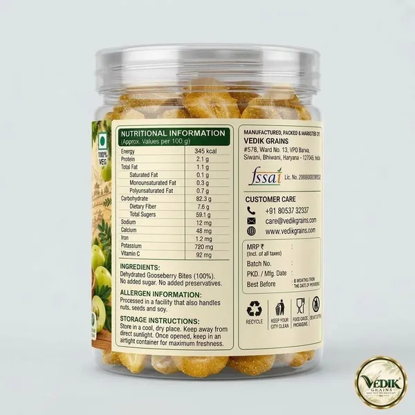 Vedik_Grains_Dried_Gooseberry_Bites_-_Freeze_Dried_Fruits,_Tangy_Fruit_Snack,_Fruit_Mix_Gooseberry_(1_x_250_g)