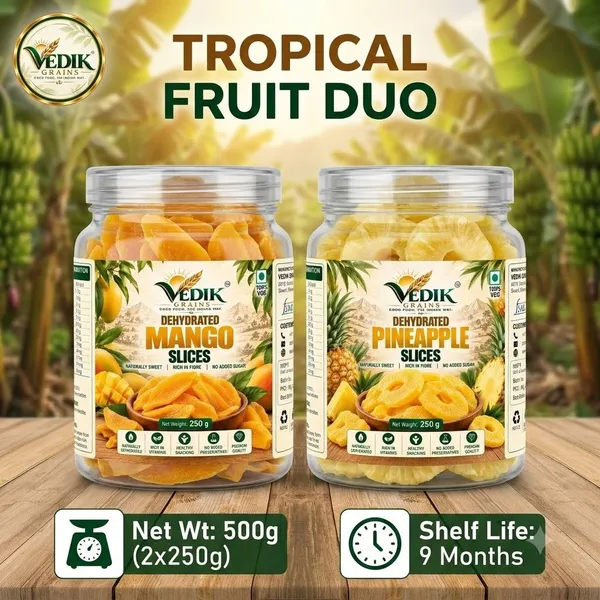 Vedik_Grains_Dried_Fruits_Combo_-_Mango_Pineapple,_Freeze_Dried_Tropical_Fruit_Snack_Pack_Assorted_Fruit_(2_x_250_g)