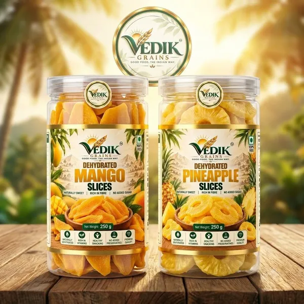 Vedik_Grains_Dried_Fruits_Combo_-_Mango_Pineapple,_Freeze_Dried_Tropical_Fruit_Snack_Pack_Assorted_Fruit_(2_x_250_g)