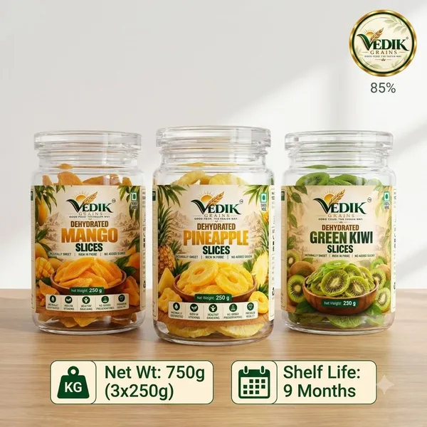 Vedik_Grains_Dried_Fruit_Mix_-_Mango_Pineapple_Kiwi,_Freeze_Dried_Fruits,_Tropical_Snack_Assorted_Fruit_(3_x_250_g)