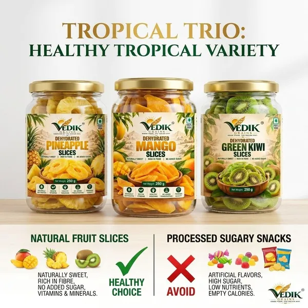 Vedik_Grains_Dried_Fruit_Mix_-_Mango_Pineapple_Kiwi,_Freeze_Dried_Fruits,_Tropical_Snack_Assorted_Fruit_(3_x_250_g)
