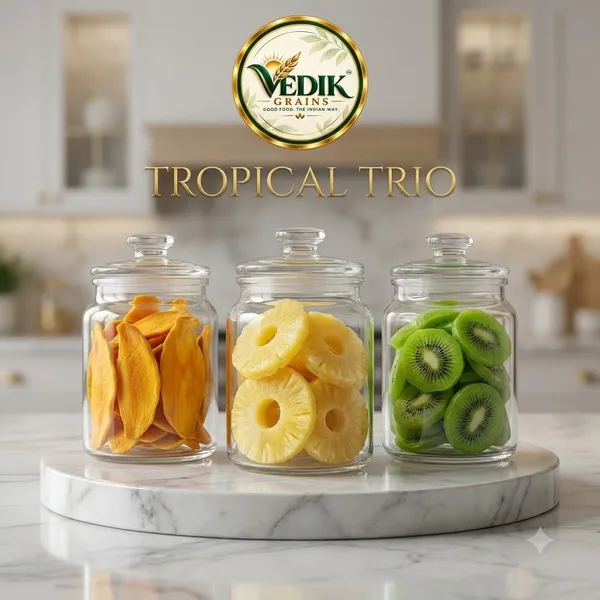 Vedik_Grains_Dried_Fruit_Mix_-_Mango_Pineapple_Kiwi,_Freeze_Dried_Fruits,_Tropical_Snack_Assorted_Fruit_(3_x_250_g)