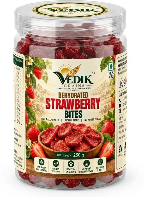 Vedik_Grains_Strawberry_Fruit_Chips_-_Freeze_Dried_Fruits,_Dried_Fruit_Snack,_Berry_Treat_Strawberries_(1_x_250_g)