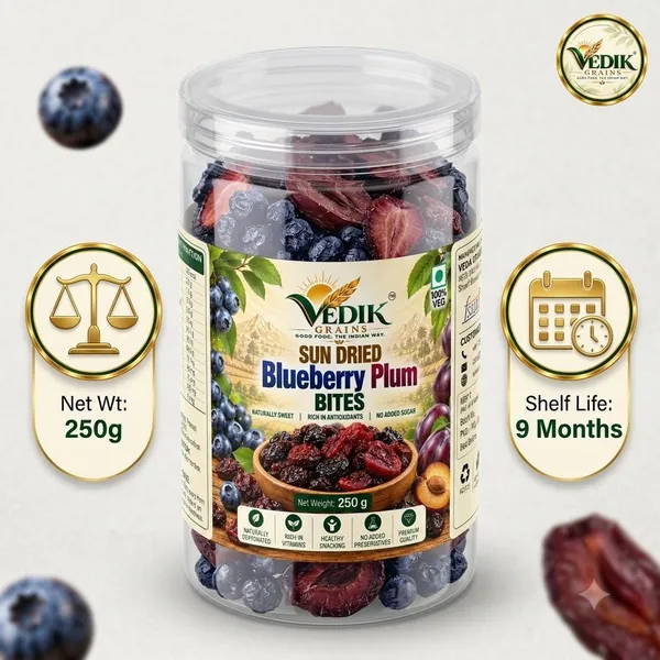 Vedik_Grains_Blueberry_Plum_-_Dried_Fruits,_Freeze_Dried_Fruit_Snack,_Natural_Plum_Treat_Plums_(1_x_250_g)