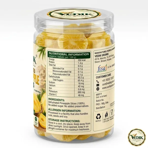 Vedik_Grains_Pineapple_Fruit_Chips_-_Freeze_Dried_Fruits,_Sweet_Tangy_Dried_Fruit_Snack_Pineapple_(1_x_250_g)