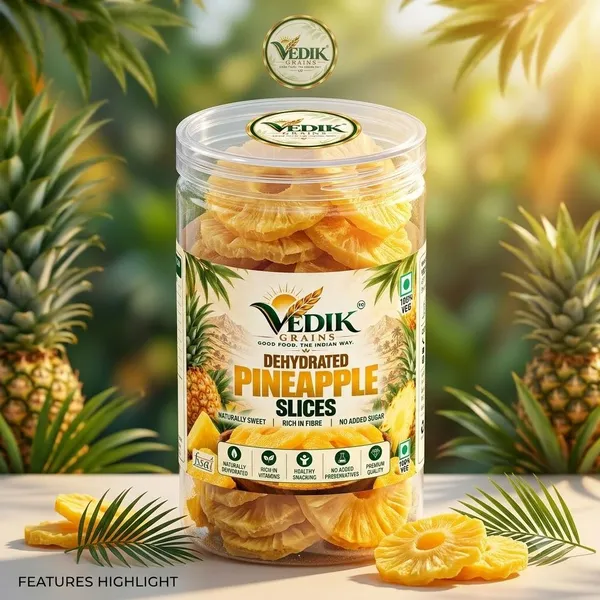 Vedik_Grains_Pineapple_Fruit_Chips_-_Freeze_Dried_Fruits,_Sweet_Tangy_Dried_Fruit_Snack_Pineapple_(1_x_250_g)