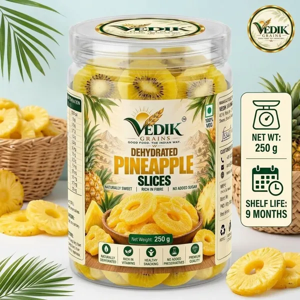 Vedik_Grains_Pineapple_Fruit_Chips_-_Freeze_Dried_Fruits,_Sweet_Tangy_Dried_Fruit_Snack_Pineapple_(1_x_250_g)