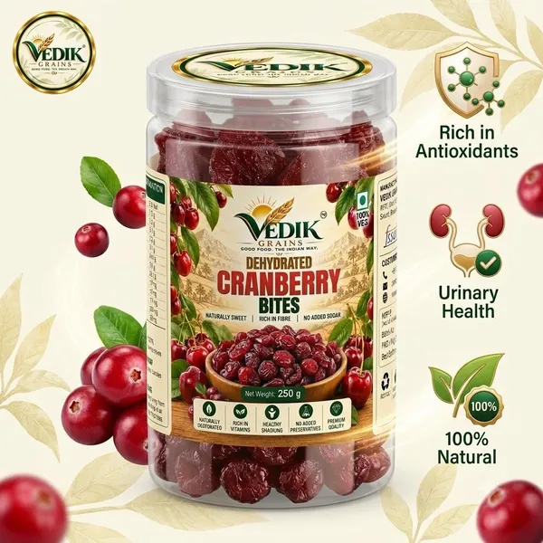 Vedik_Grains_Dry_CranBerries_Snack_-_Freeze_Dried_Cranberries,_Dried_Fruits_Mix,_Fruit_Bites_Cranberries_(1_x_250_g)