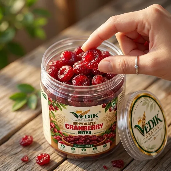 Vedik_Grains_Dry_CranBerries_Snack_-_Freeze_Dried_Cranberries,_Dried_Fruits_Mix,_Fruit_Bites_Cranberries_(1_x_250_g)