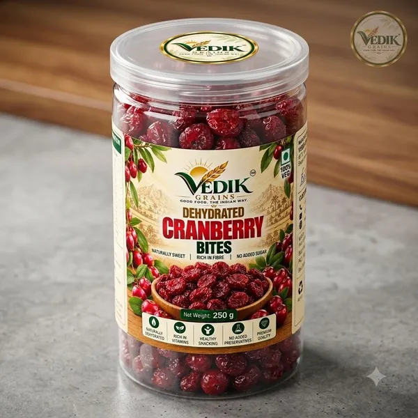 Vedik_Grains_Dry_CranBerries_Snack_-_Freeze_Dried_Cranberries,_Dried_Fruits_Mix,_Fruit_Bites_Cranberries_(1_x_250_g)