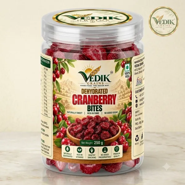 Vedik_Grains_Dry_CranBerries_Snack_-_Freeze_Dried_Cranberries,_Dried_Fruits_Mix,_Fruit_Bites_Cranberries_(1_x_250_g)