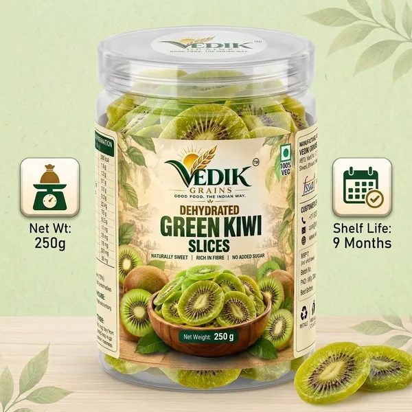 Vedik_Grains_Dried_Kiwi_Slices_-_Freeze_Dried_Fruits_Chips,_Tangy_Fruit_Snack,_Fruit_Mix_Kiwi_(1_x_250_g)