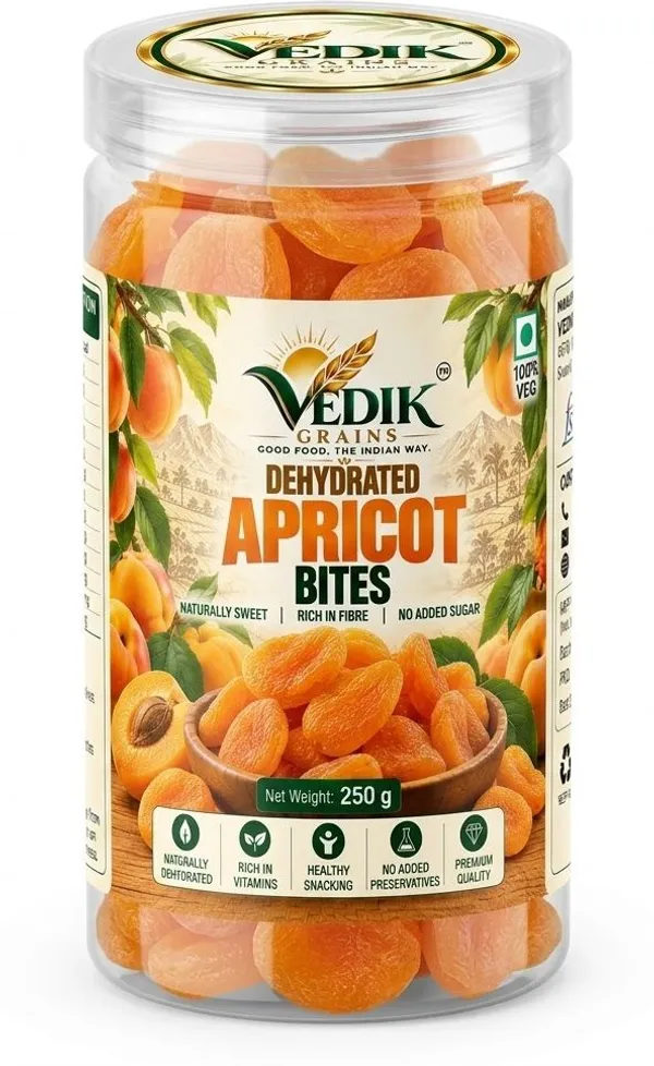 Vedik_Grains_Freeze_Dried_Apricot_Bites_-_Dried_Fruits_Mix,_Healthy_Teatime_Fruit_Snack_Apricots_(1_x_250_g)