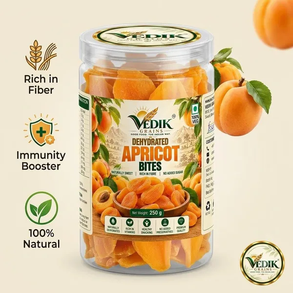 Vedik_Grains_Freeze_Dried_Apricot_Bites_-_Dried_Fruits_Mix,_Healthy_Teatime_Fruit_Snack_Apricots_(1_x_250_g)