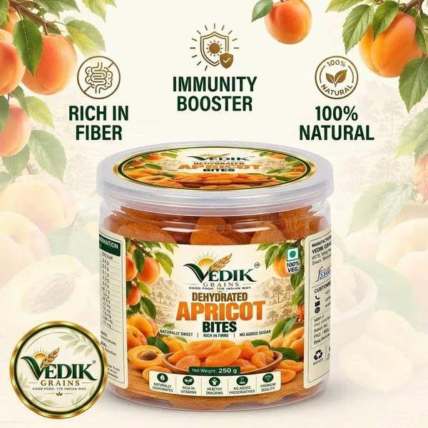 Vedik_Grains_Freeze_Dried_Apricot_Bites_-_Dried_Fruits_Mix,_Healthy_Teatime_Fruit_Snack_Apricots_(1_x_250_g)