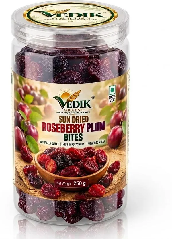 Vedik_Grains_Rosebery_Plum_-_Natural_Dried_Fruits,_Freeze_Dried_Snack,_Plum_Fruit_Bites_Plums_(1_x_250_g)