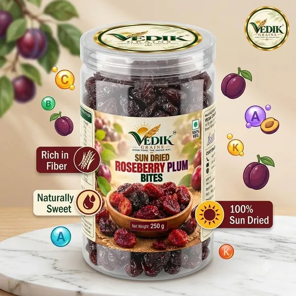 Vedik_Grains_Rosebery_Plum_-_Natural_Dried_Fruits,_Freeze_Dried_Snack,_Plum_Fruit_Bites_Plums_(1_x_250_g)