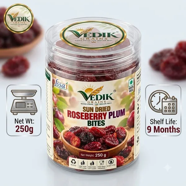 Vedik_Grains_Rosebery_Plum_-_Natural_Dried_Fruits,_Freeze_Dried_Snack,_Plum_Fruit_Bites_Plums_(1_x_250_g)