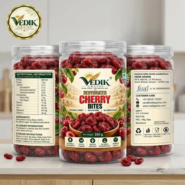 Vedik_Grains_Dried_Cherry_Bites_-_Freeze_Dried_Fruits,_Fruit_Mix_Snack,_Sweet_Fruit_Treat_Cherries_(1_x_250_g)