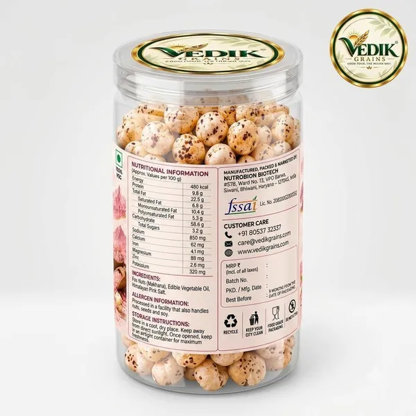 Vedik_Grains_Roasted_Pink_Salt_Makhana|Himalayan_Salt_Fox_Nuts|60g_Roasted_Makhana_(60_g)