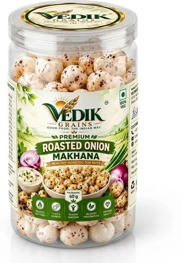 Vedik_Grains_Roasted_Onion_Makhana|Onion_Flavoured_Fox_Nuts|60g_Roasted_Makhana_(60_g)