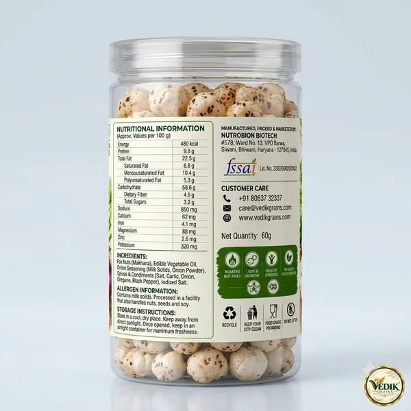 Vedik_Grains_Roasted_Onion_Makhana|Onion_Flavoured_Fox_Nuts|60g_Roasted_Makhana_(60_g)