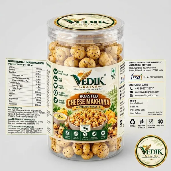 Vedik_Grains_Roasted_Cheese_Makhana|Cheese_Flavoured_Fox_Nuts|60g_Roasted_Makhana_(60_g)
