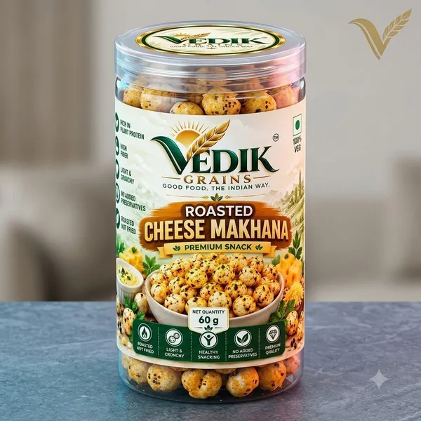 Vedik_Grains_Roasted_Cheese_Makhana|Cheese_Flavoured_Fox_Nuts|60g_Roasted_Makhana_(60_g)
