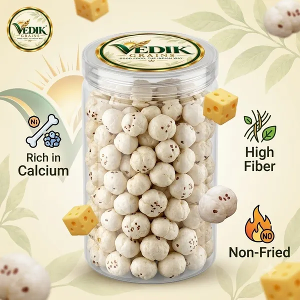 Vedik_Grains_Roasted_Cheese_Makhana|Cheese_Flavoured_Fox_Nuts|60g_Roasted_Makhana_(60_g)