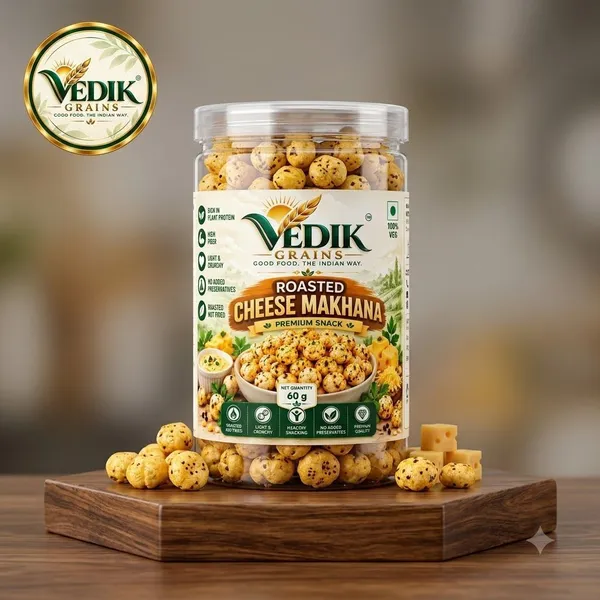 Vedik_Grains_Roasted_Cheese_Makhana|Cheese_Flavoured_Fox_Nuts|60g_Roasted_Makhana_(60_g)
