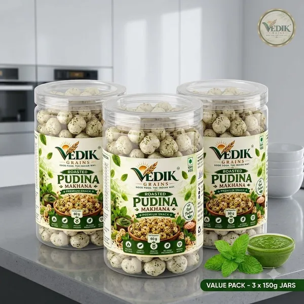 Vedik_Grains_Roasted_Pudina_Makhana|Mint_Flavoured_Fox_Nuts|60g_Roasted_Makhana_(60_g)