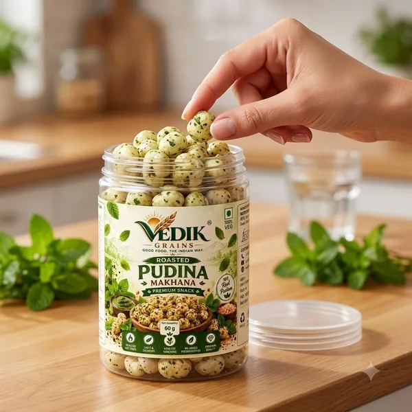 Vedik_Grains_Roasted_Pudina_Makhana|Mint_Flavoured_Fox_Nuts|60g_Roasted_Makhana_(60_g)