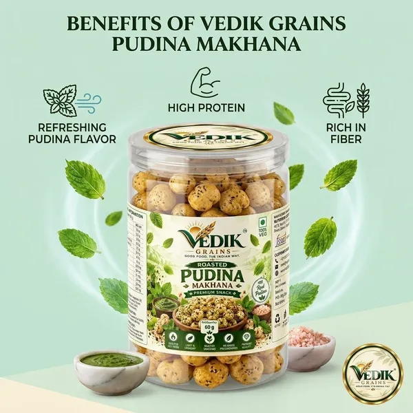 Vedik_Grains_Roasted_Pudina_Makhana|Mint_Flavoured_Fox_Nuts|60g_Roasted_Makhana_(60_g)