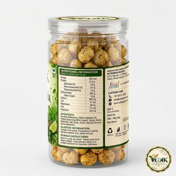 Vedik_Grains_Roasted_Pudina_Makhana|Mint_Flavoured_Fox_Nuts|60g_Roasted_Makhana_(60_g)