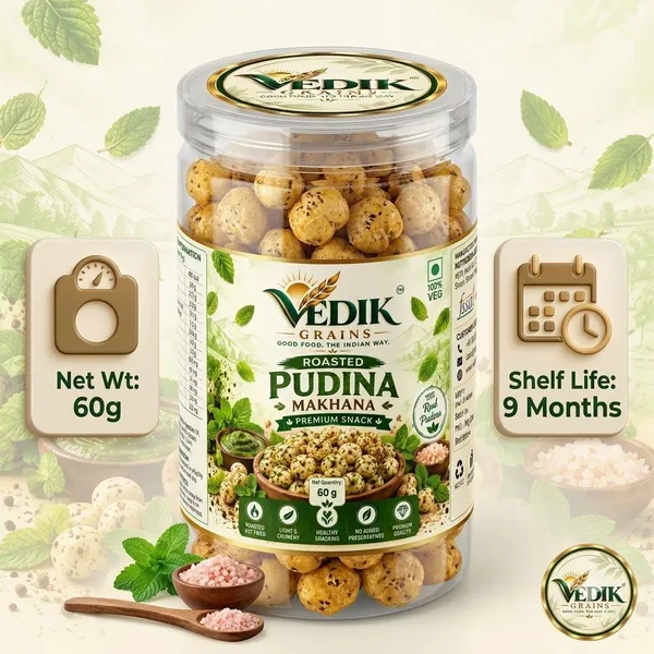 Vedik_Grains_Roasted_Pudina_Makhana|Mint_Flavoured_Fox_Nuts|60g_Roasted_Makhana_(60_g)