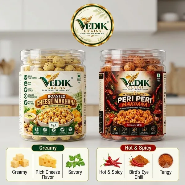 Vedik_Grains_Roasted_Makhana_Combo|Cheese_&_Peri_Peri_Fox_Nuts|120g_Roasted_Makhana_(2_x_60_g)