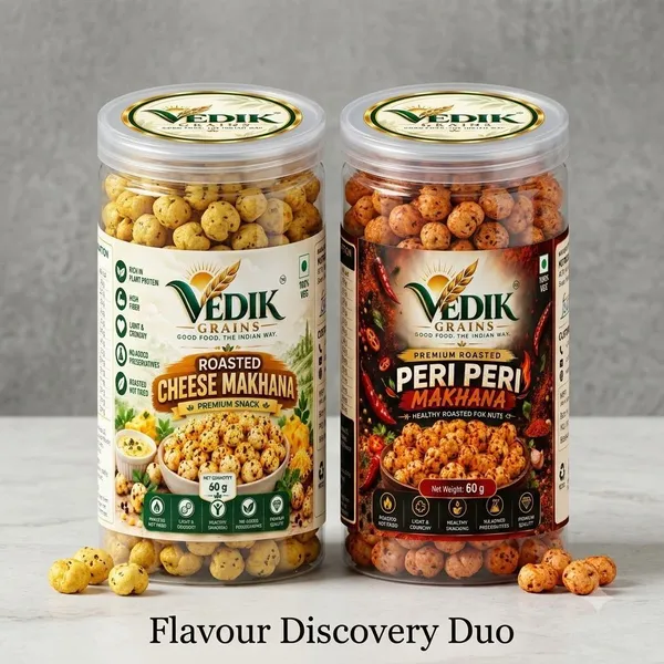 Vedik_Grains_Roasted_Makhana_Combo|Cheese_&_Peri_Peri_Fox_Nuts|120g_Roasted_Makhana_(2_x_60_g)