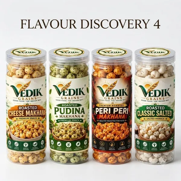 Vedik_Grains_Roasted_Makhana_Combo|Cheese|Pudina|Peri_Peri_&_Salted|240g_Roasted_Makhana_(4_x_60_g)