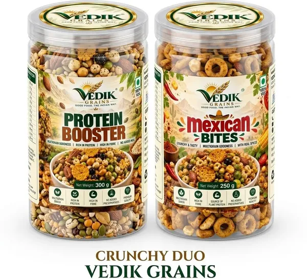 Vedik_Grains_100%_Baked_Crunchy_Snack_Duo_|_Mexican_Bites_Protein_Booster_Nuts_and_Beans_Mix_Namkeen_(2_x_275_g)