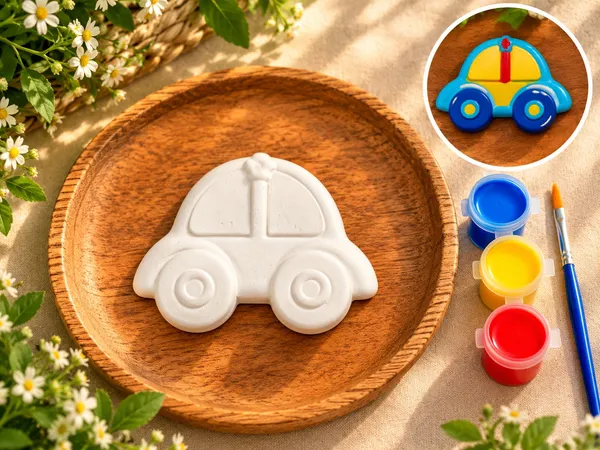 Car_Shaped_Ceramic_Paintable_Diy_Craft_Kit_For_Kids