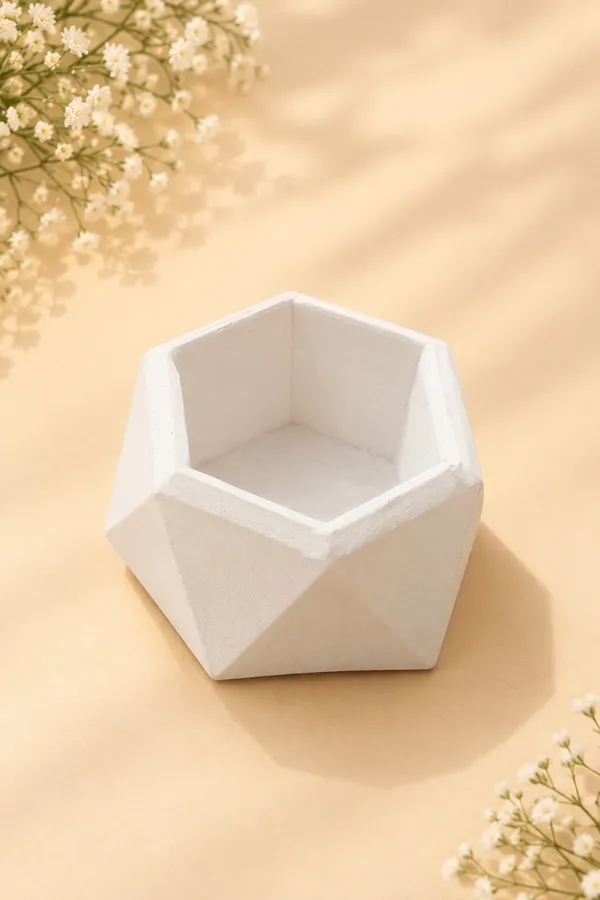 White_Geometric_Faceted_Planter_Painting_Diy_Kit