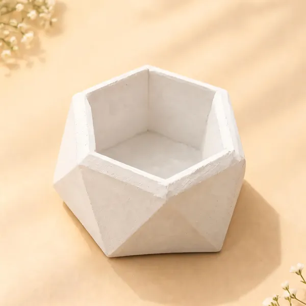 White_Geometric_Faceted_Planter_Painting_Diy_Kit