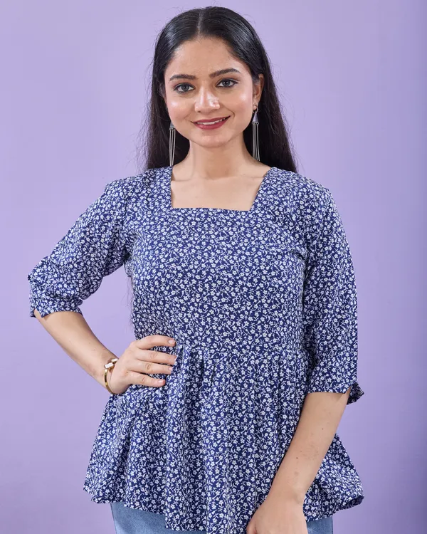 Indigo_Ditsy_Peplum_Top