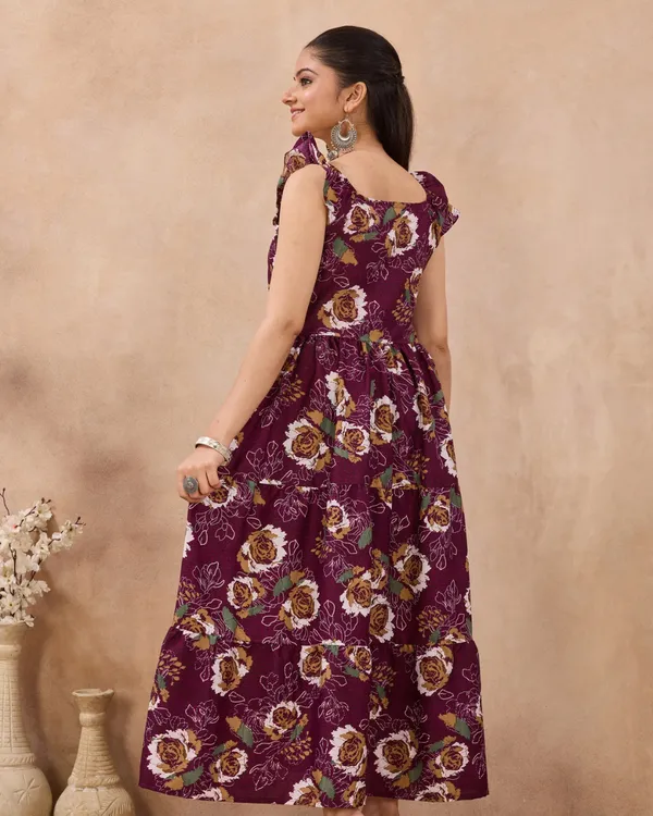 Plum_Rosette_Flared_Dress