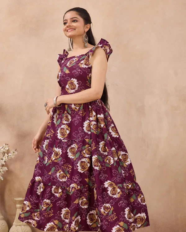 Plum_Rosette_Flared_Dress