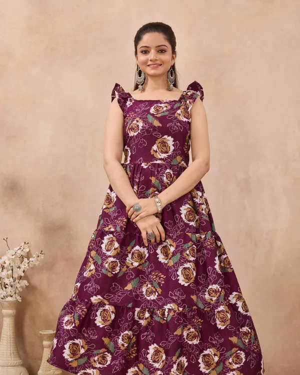 Plum_Rosette_Flared_Dress